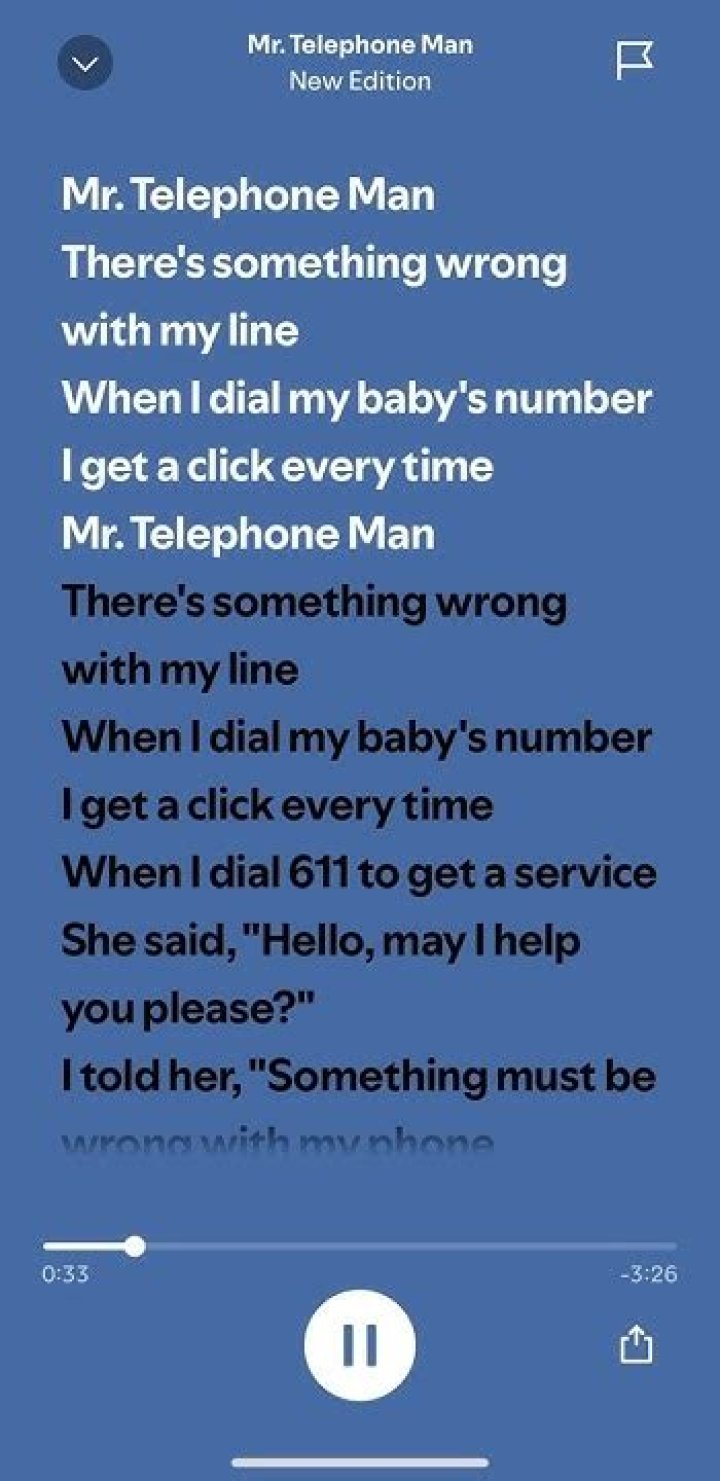 Get The Lyrics To "Telephone Man" Instantly